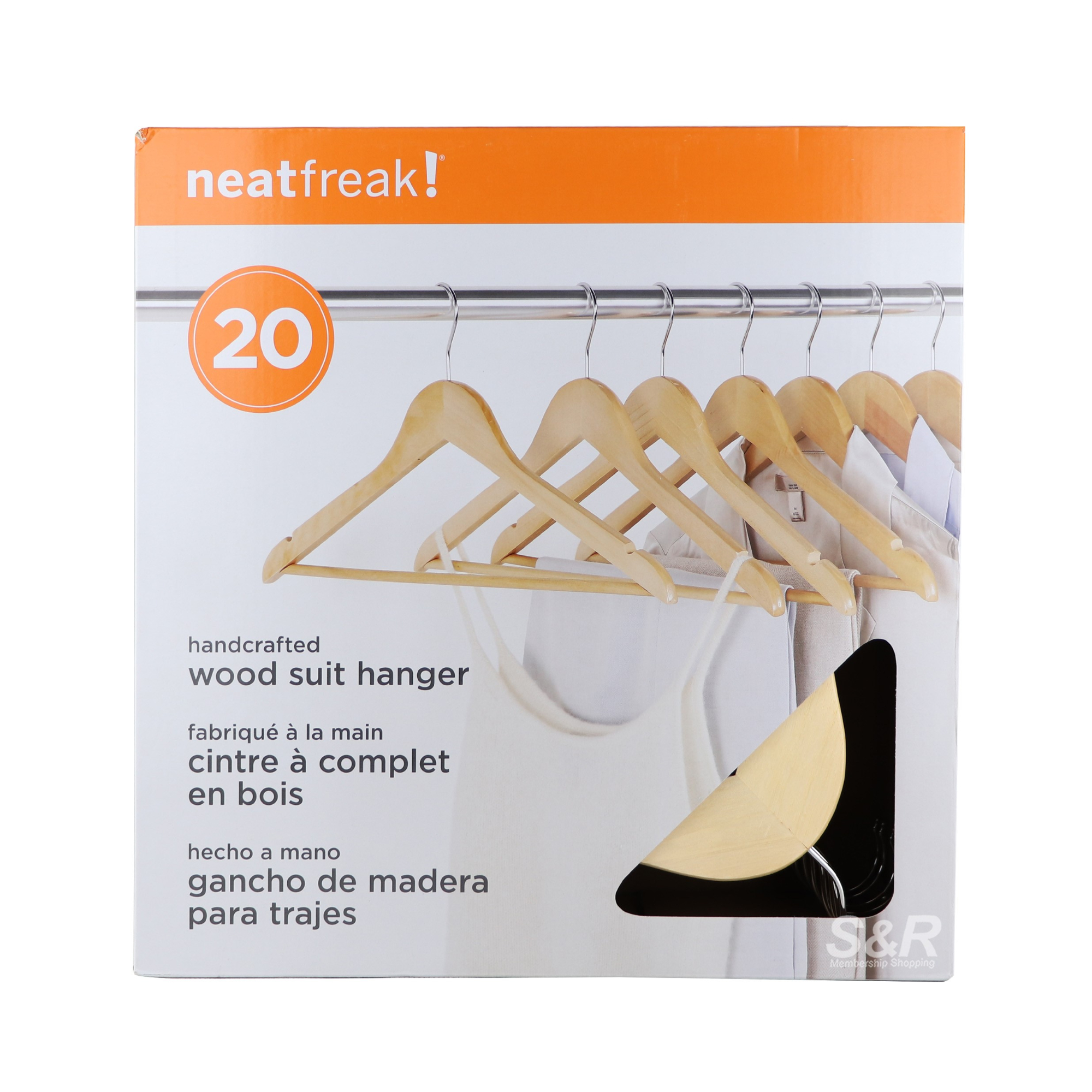 neatfreak! Handcrafted Wood Suit Hanger 20pcs